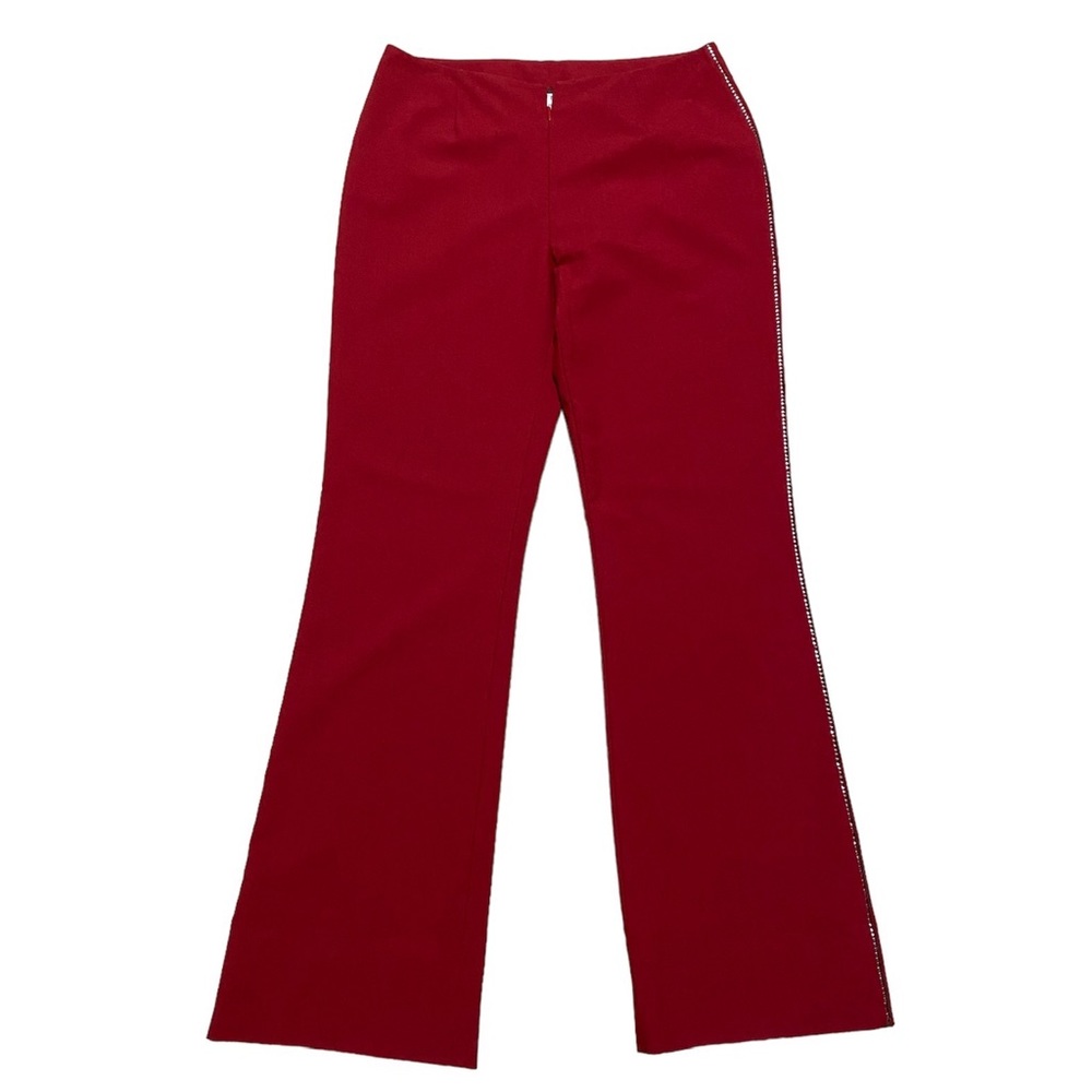 Y2K Next Red Dress Pant 10 Side Detail Business Casual Office Flare Leg